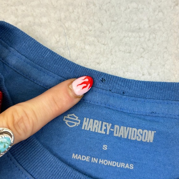 Harley-Davidson Womens Small Number One‎ Patriotic Stars Stripes Shirt Tee - Picture 4 of 8